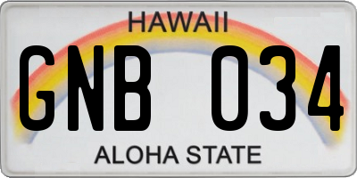 HI license plate GNB034