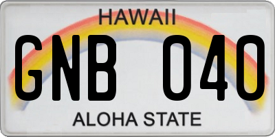 HI license plate GNB040