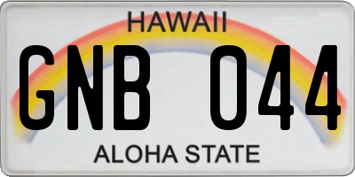 HI license plate GNB044
