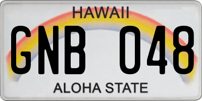 HI license plate GNB048