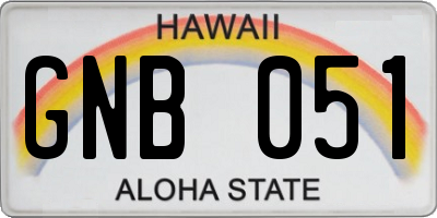 HI license plate GNB051
