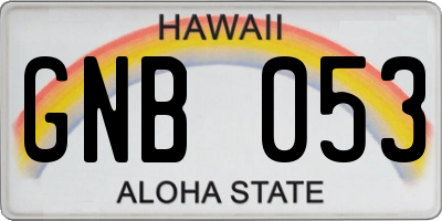 HI license plate GNB053
