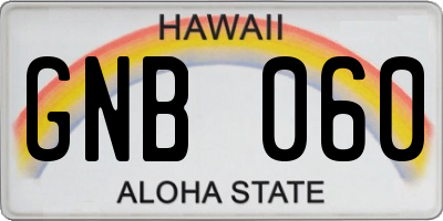 HI license plate GNB060