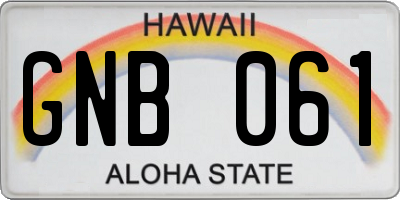 HI license plate GNB061