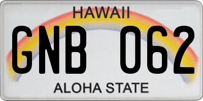 HI license plate GNB062