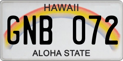HI license plate GNB072