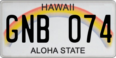 HI license plate GNB074