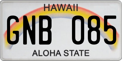 HI license plate GNB085