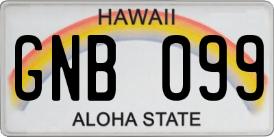 HI license plate GNB099