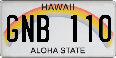 HI license plate GNB110