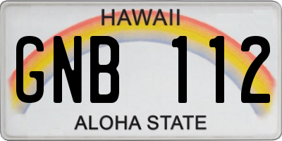 HI license plate GNB112