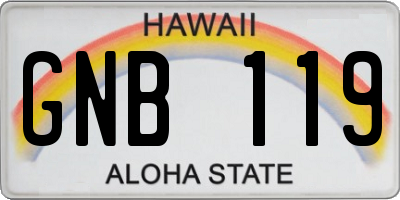 HI license plate GNB119