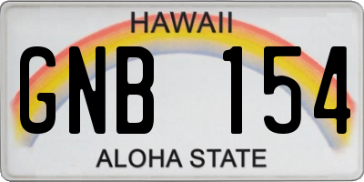HI license plate GNB154
