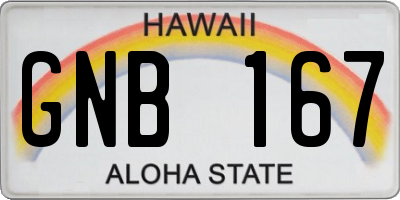 HI license plate GNB167