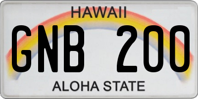 HI license plate GNB200