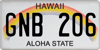 HI license plate GNB206