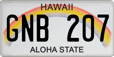 HI license plate GNB207