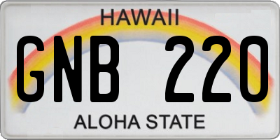 HI license plate GNB220