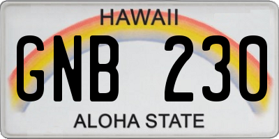 HI license plate GNB230