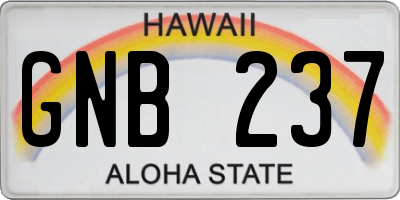 HI license plate GNB237