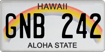 HI license plate GNB242