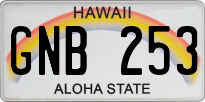 HI license plate GNB253