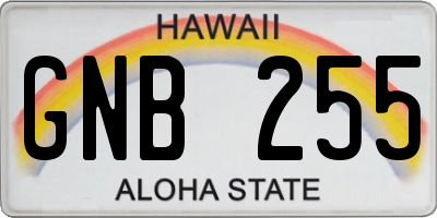 HI license plate GNB255