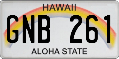 HI license plate GNB261