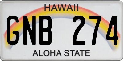 HI license plate GNB274