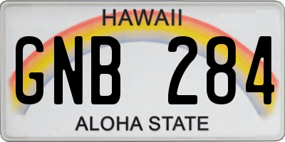 HI license plate GNB284