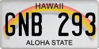 HI license plate GNB293