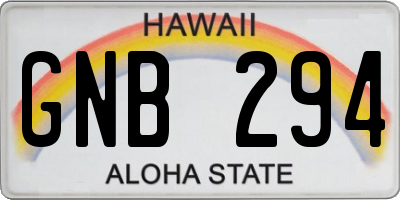 HI license plate GNB294