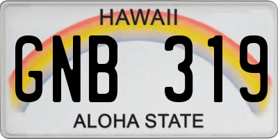 HI license plate GNB319