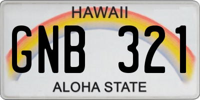 HI license plate GNB321