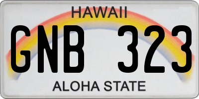 HI license plate GNB323