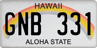 HI license plate GNB331