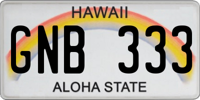 HI license plate GNB333