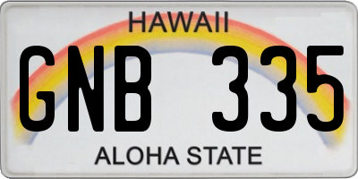 HI license plate GNB335
