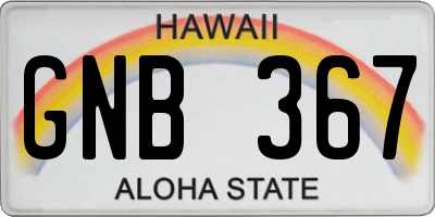 HI license plate GNB367