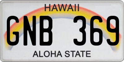 HI license plate GNB369