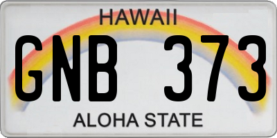 HI license plate GNB373