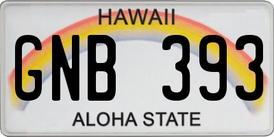 HI license plate GNB393