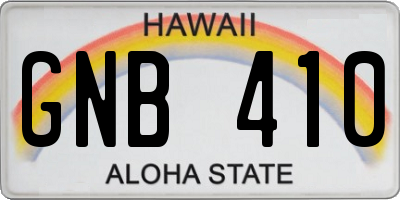 HI license plate GNB410
