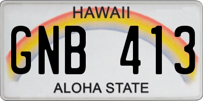 HI license plate GNB413