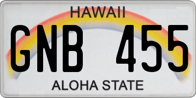 HI license plate GNB455