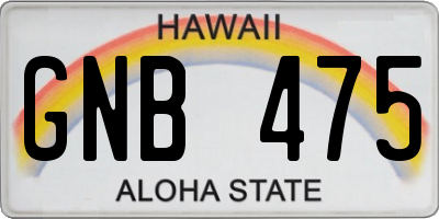HI license plate GNB475
