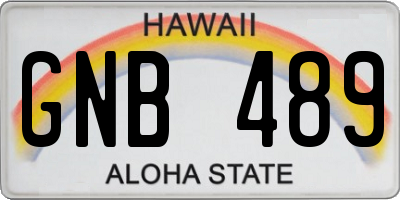 HI license plate GNB489