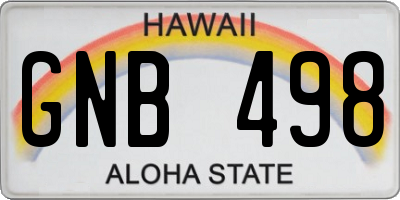HI license plate GNB498