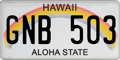 HI license plate GNB503