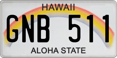HI license plate GNB511